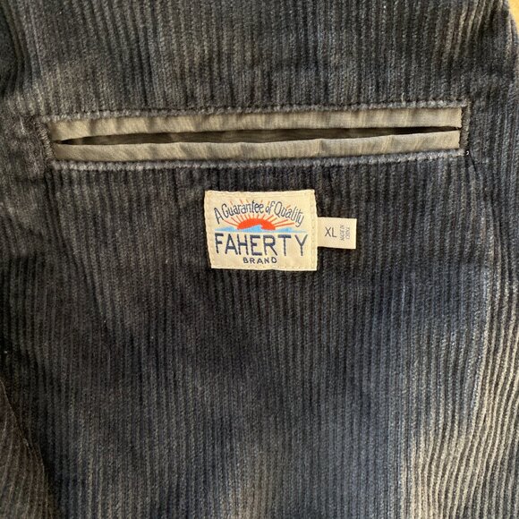 Faherty Corduroy Sportcoat Blazer Men Sz XL Charcoal Gray Academia - Picture 10 of 13
